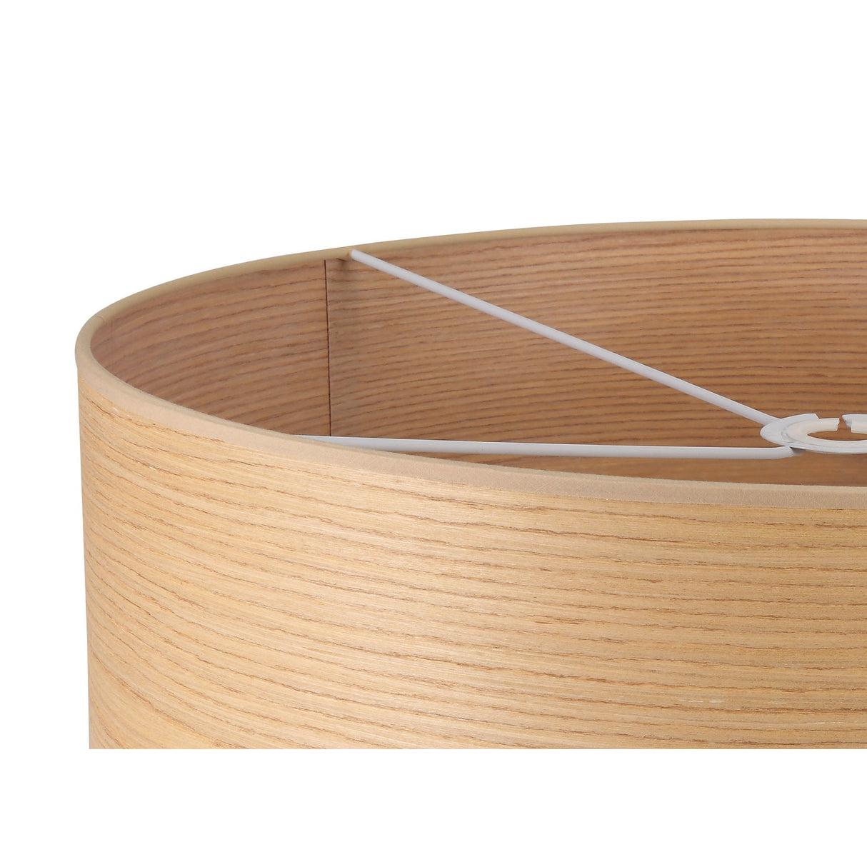 Elegant Light Oak and White 600mm Round Wood Effect Shade with Laminate Finish