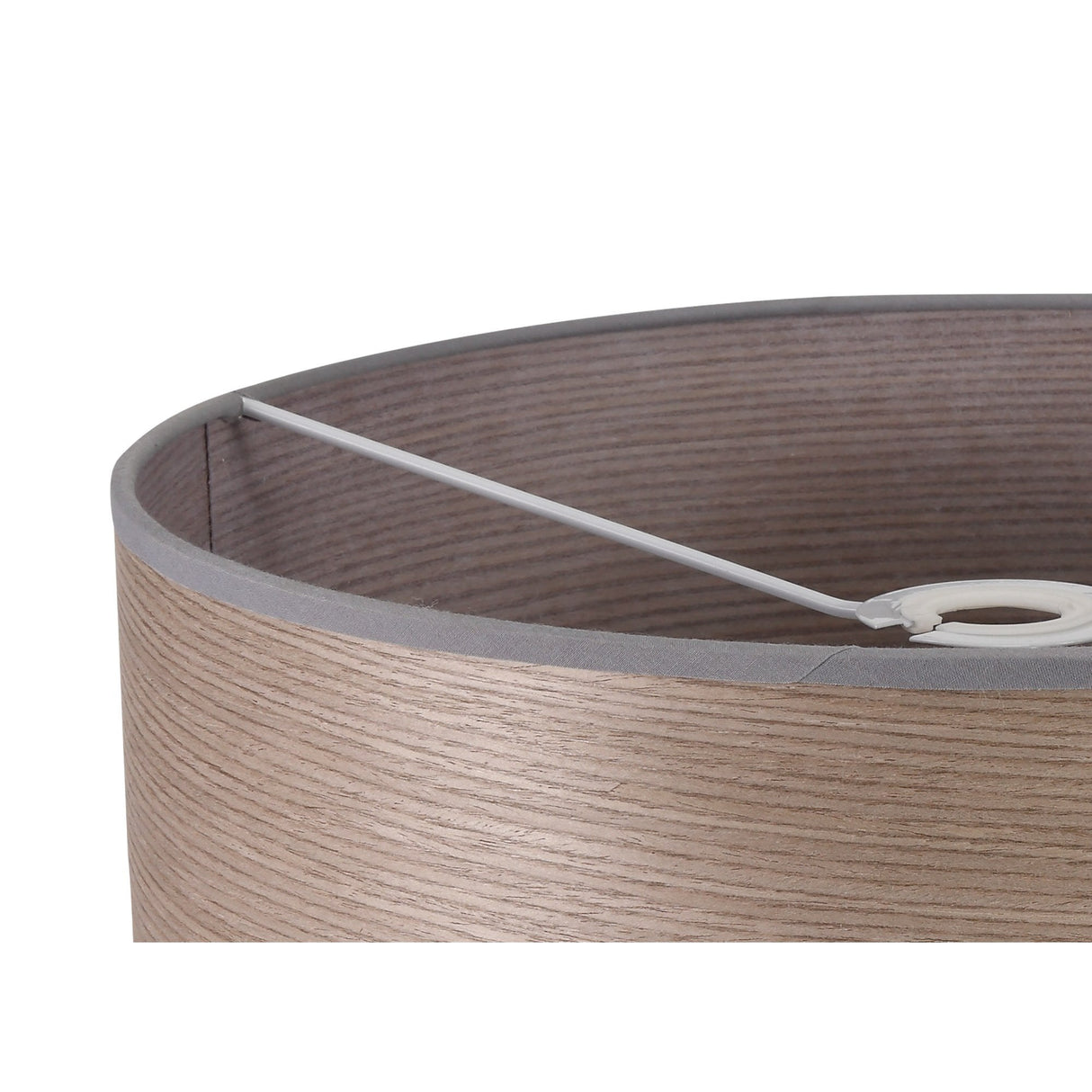 Rustic Grey Oak Wood Effect Pendant Shade, 395 x 180mm, White Laminate Finish