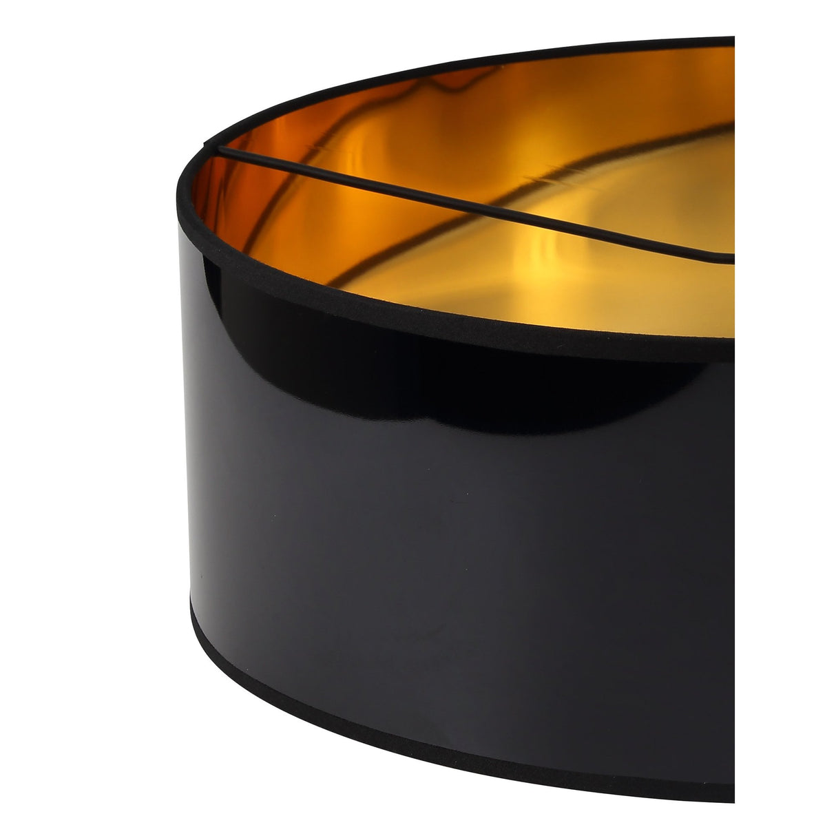 Elegant Gold and Black Round Lampshade, 450mm x 150mm