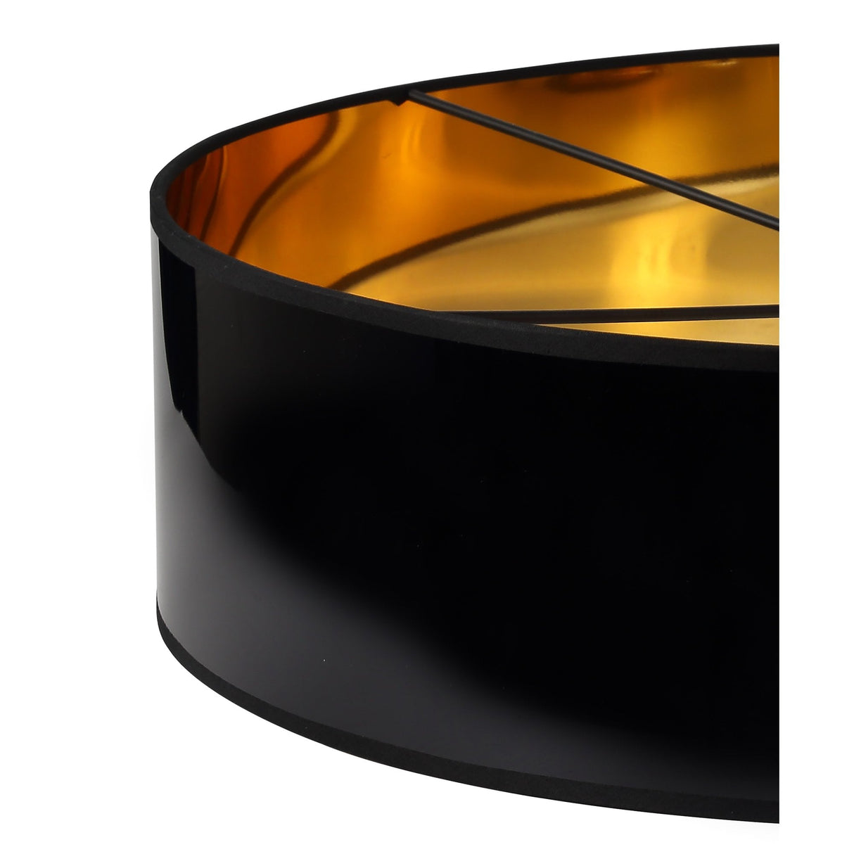Elegant Gold and Black Round Lamp Shade - 600mm Diameter