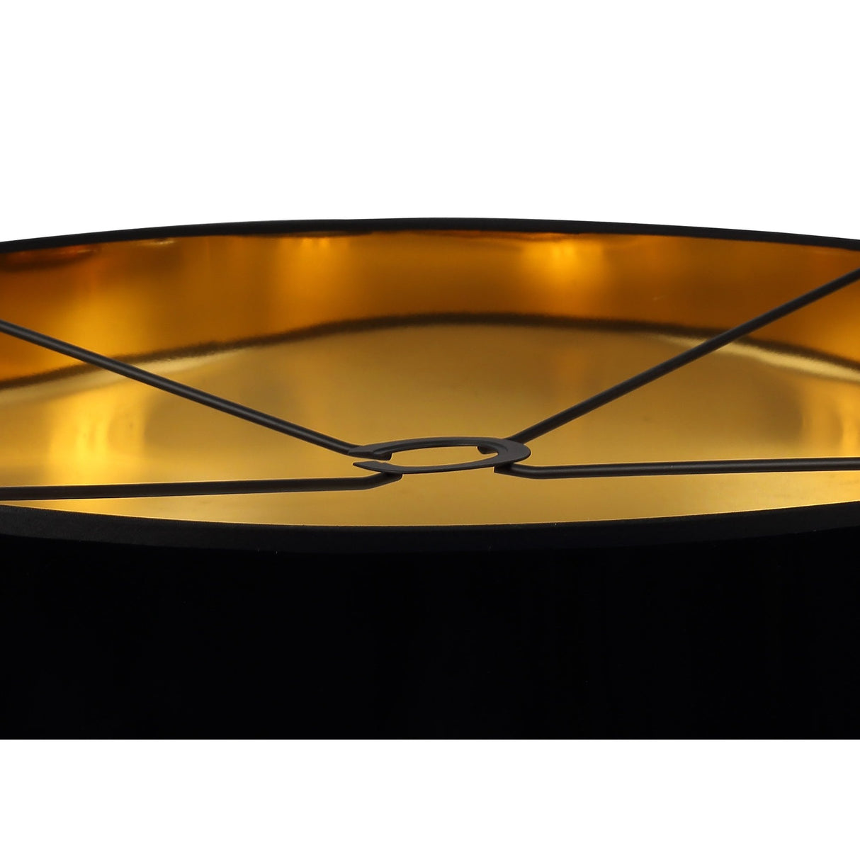 Elegant Gold and Black Round Lamp Shade - 600mm Diameter