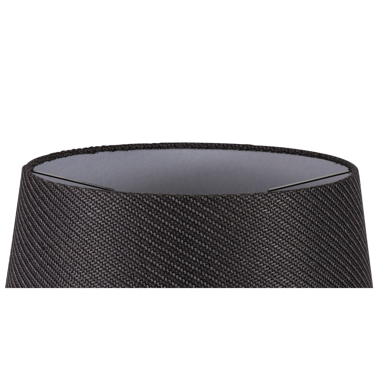 Modern Charcoal Grey Fabric Shade with Translucent White Accent – 240-300mm Round Design