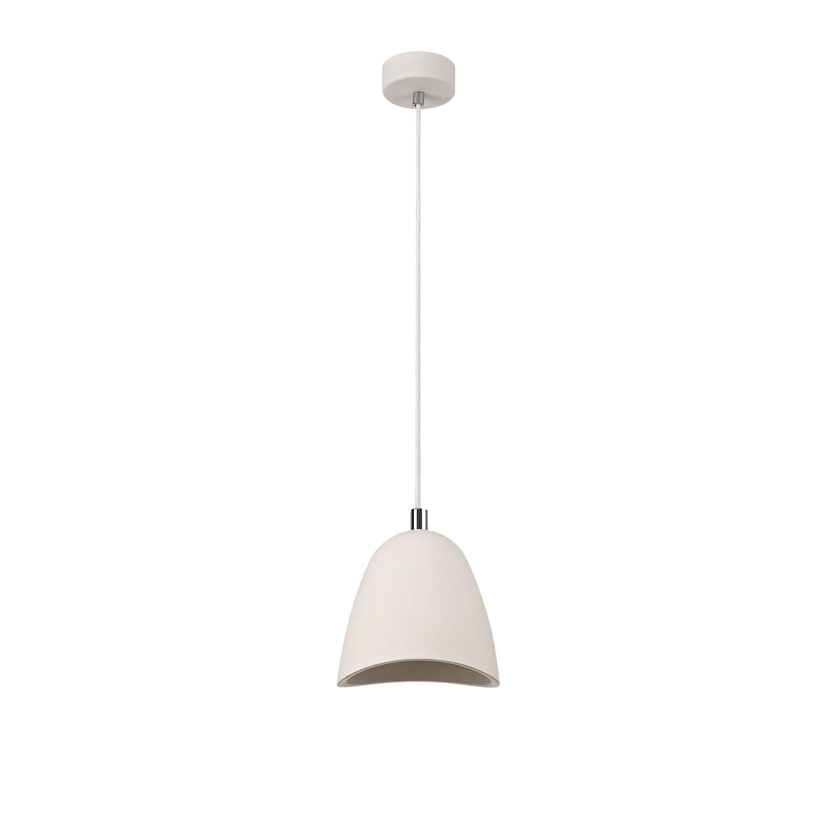 Versatile White Gypsum Pendant Light, E27 Socket