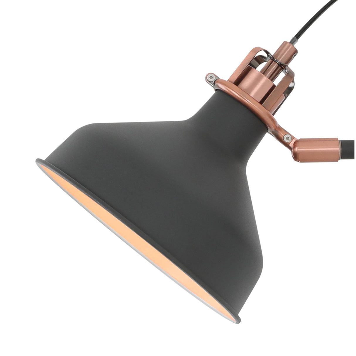 Modern Adjustable Wall Sconce Lamp, 1 x E27, Black/Copper/White Finish
