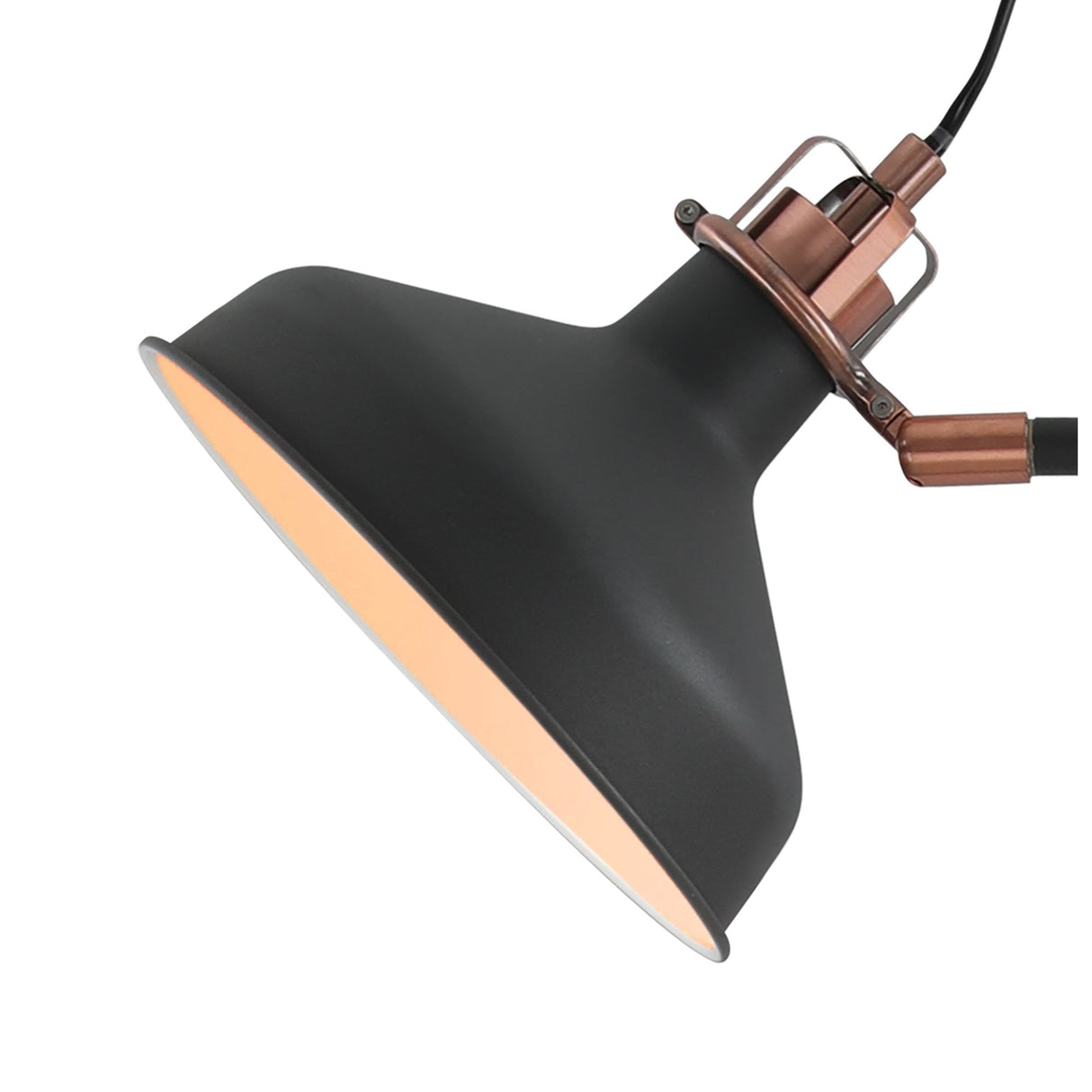 Modern Floor Lamp with Dual E27 Sockets in Sand Black and Copper Accents