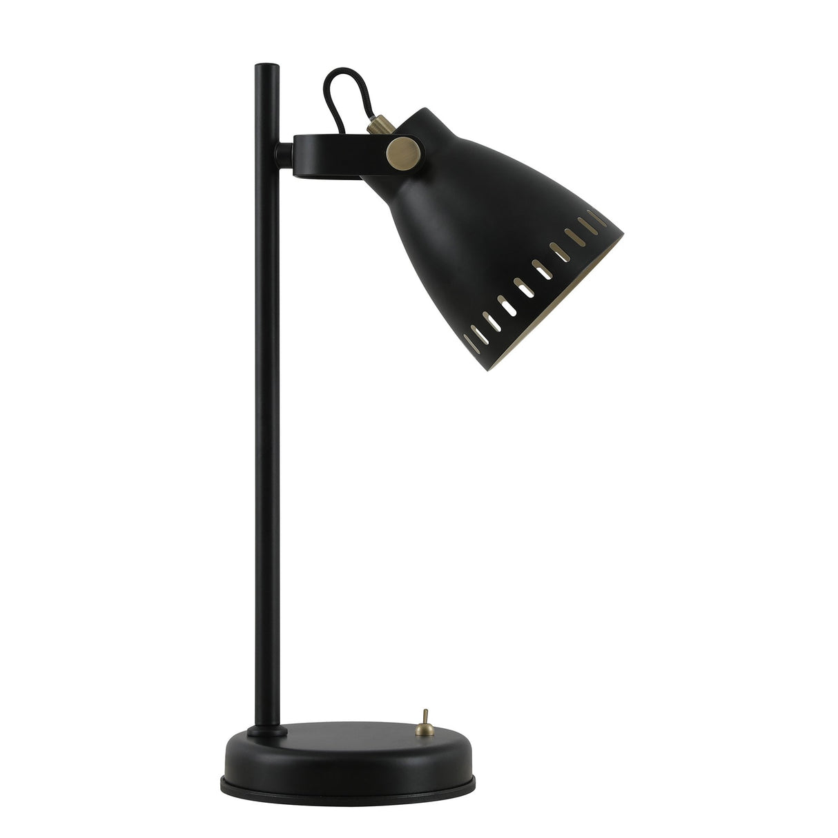 Modern Elegance Adjustable Table Lamp in Matt Black and Antique Brass