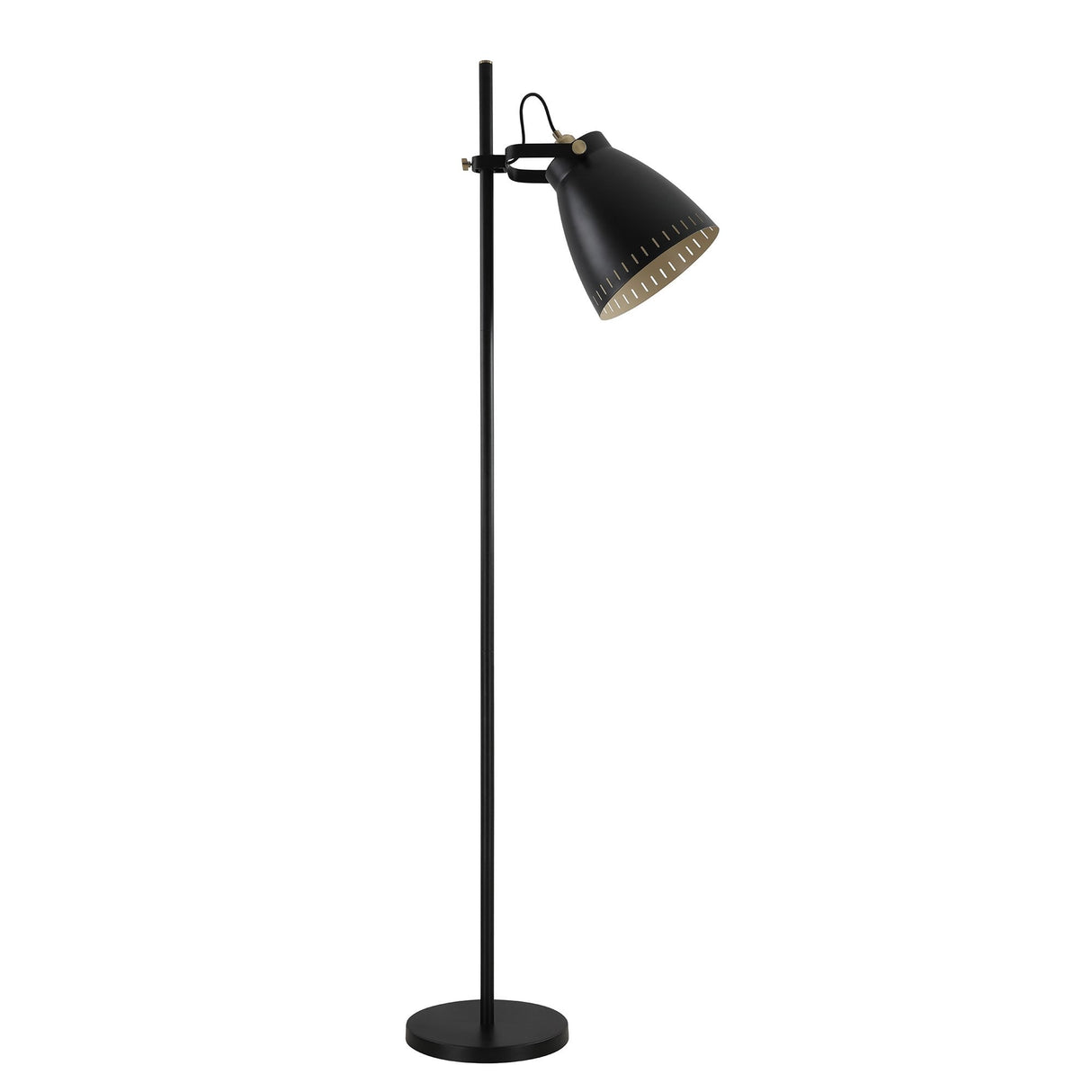 Elegant Adjustable Floor Lamp with Black and Brass Accents