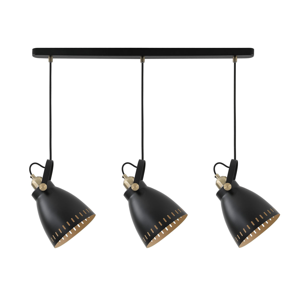 Modern Minimalist Linear Pendant Light - Matt Black & Antique Brass Finish