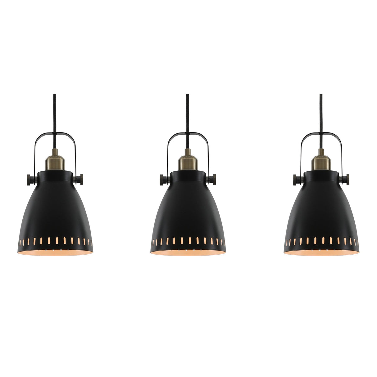 Modern Minimalist Linear Pendant Light - Matt Black & Antique Brass Finish