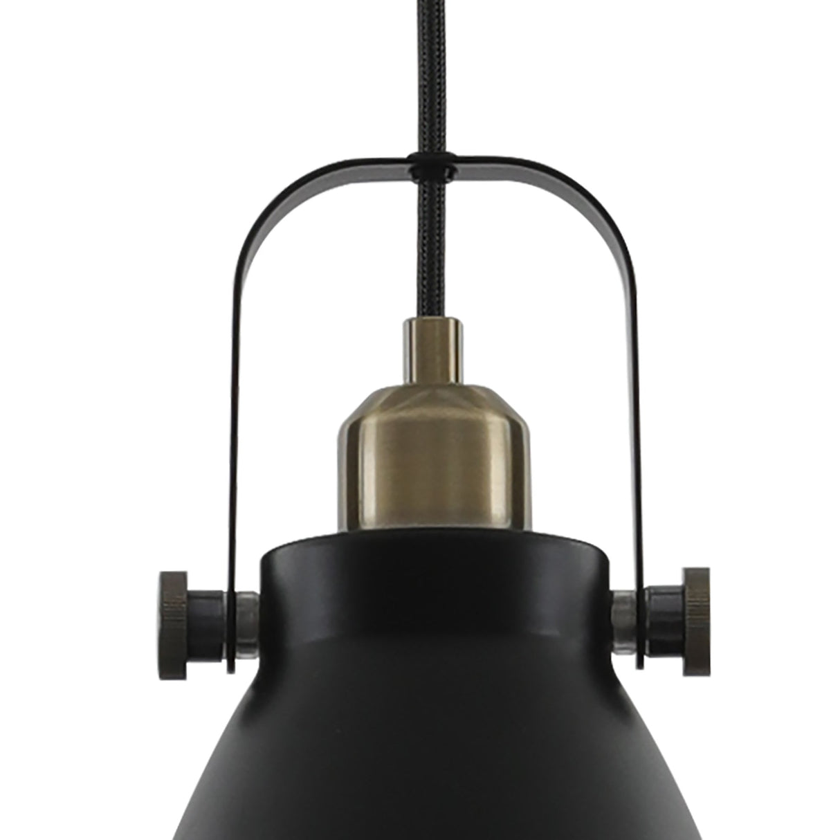 Modern Minimalist Linear Pendant Light - Matt Black & Antique Brass Finish