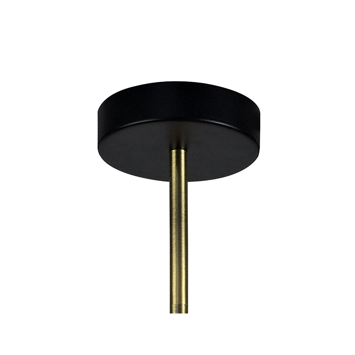 Chic Modern Pendant, 12-Light, Black/Brass with Cognac Glass