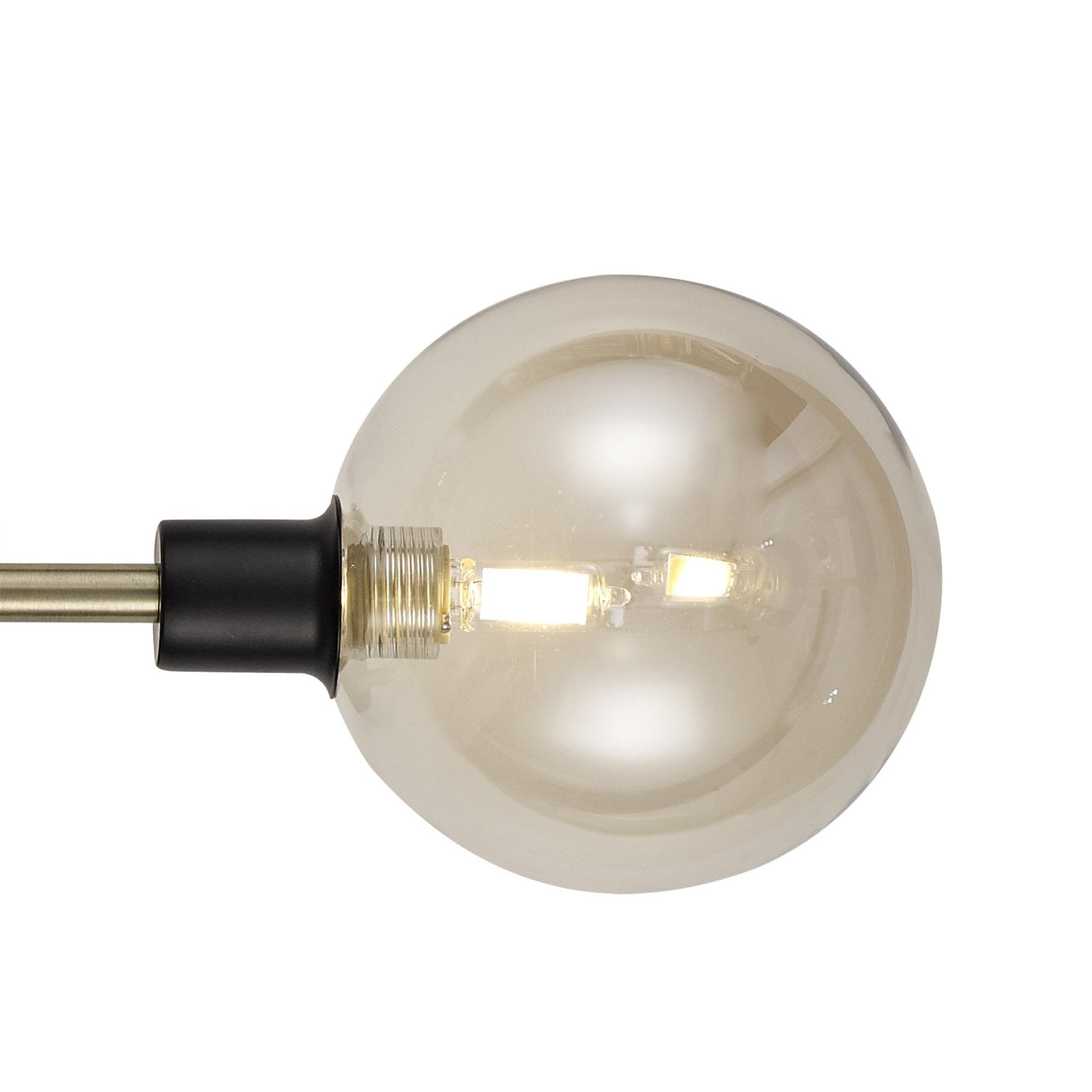 Dual Light Wall Sconce with Matte Black and Antique Brass Finish, Cognac Glass Shades
