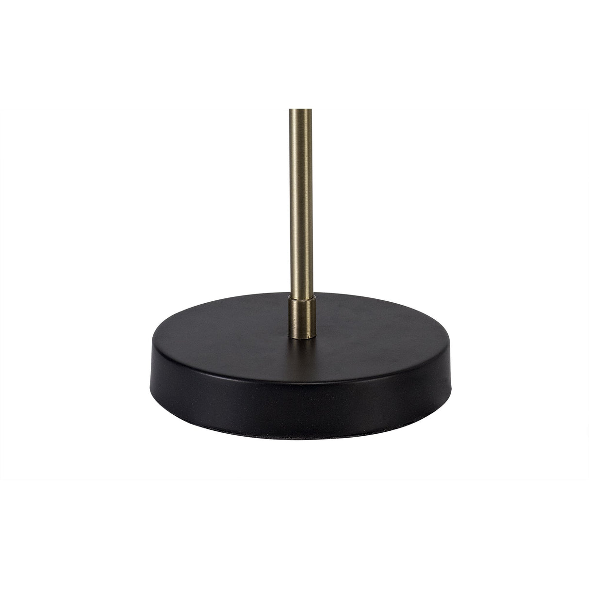 Modern Elegance Dual-Light Table Lamp in Matte Black and Antique Brass with Cognac Glass Shades