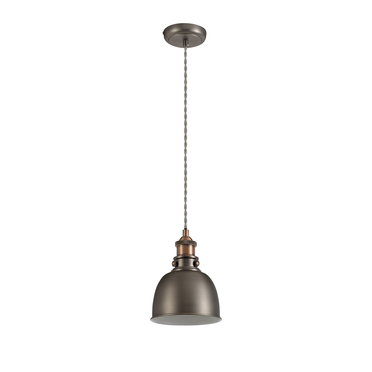 Vintage Elegance Pendant Light in Antique Silver and Copper Finish