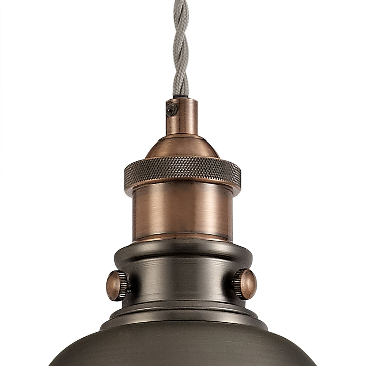 Vintage Elegance Pendant Light in Antique Silver and Copper Finish