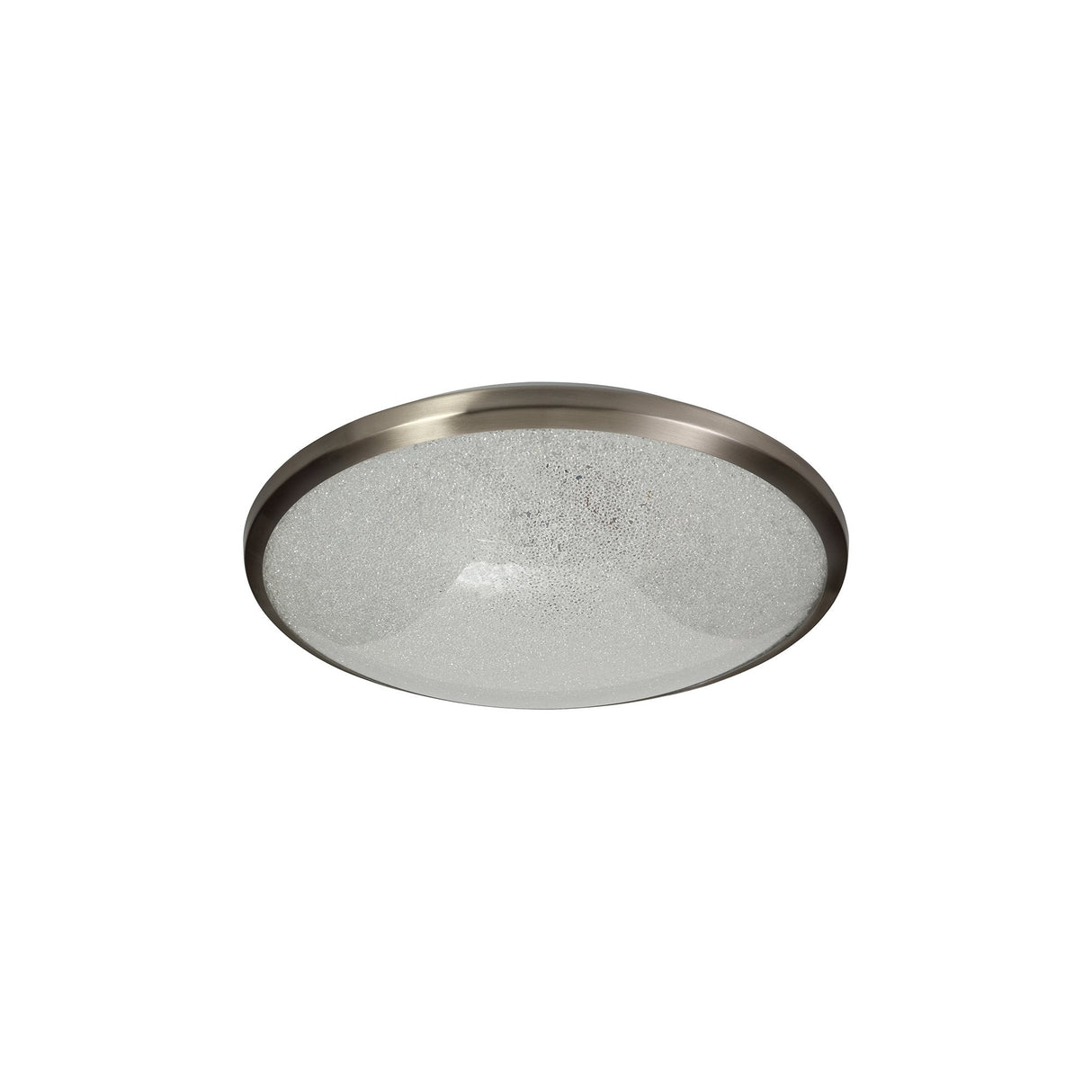 Stylish Satin Nickel and Crystalline LED Ceiling Light, 18W, IP44, 3000K, with 3-Year Warranty
