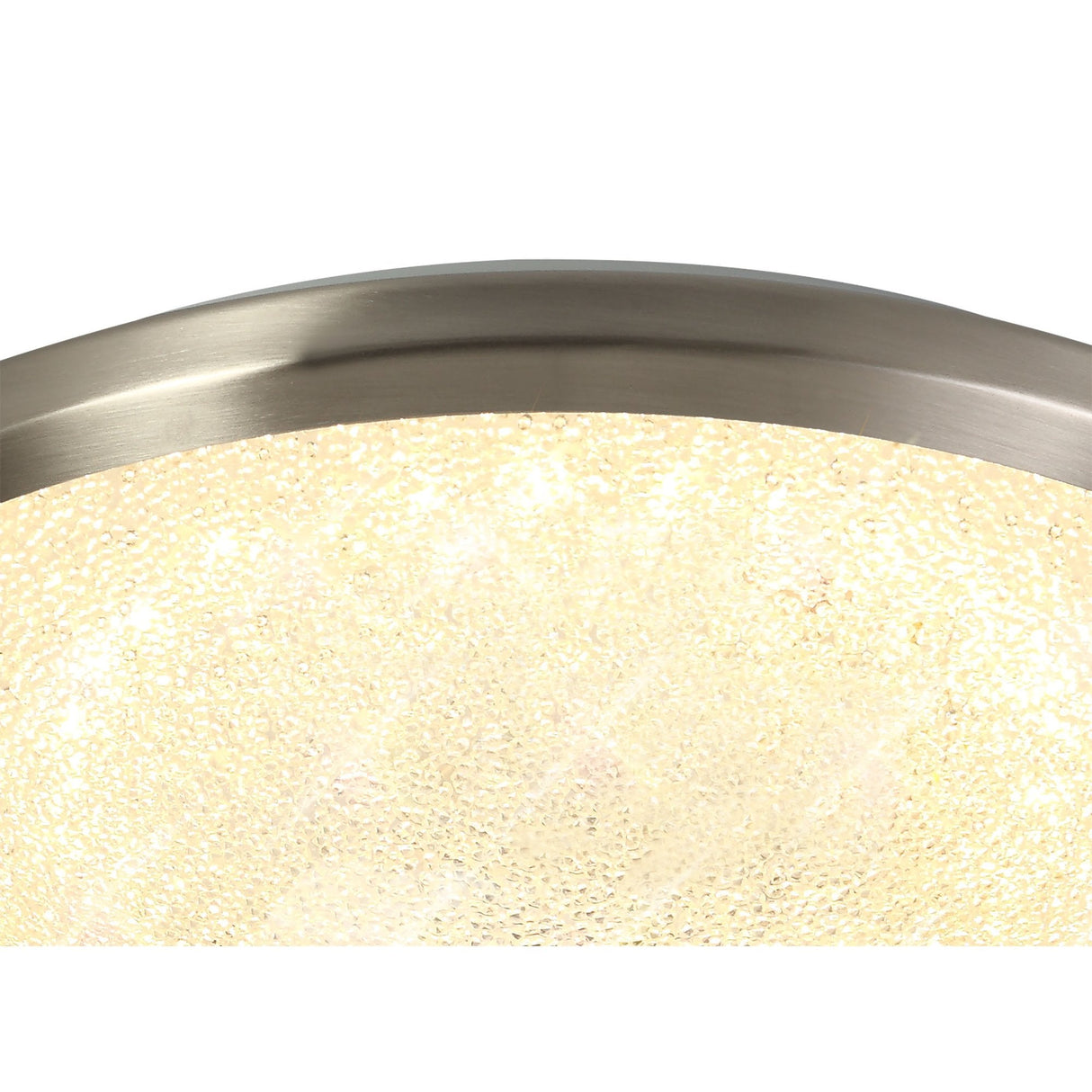 Stylish Satin Nickel and Crystalline LED Ceiling Light, 18W, IP44, 3000K, with 3-Year Warranty