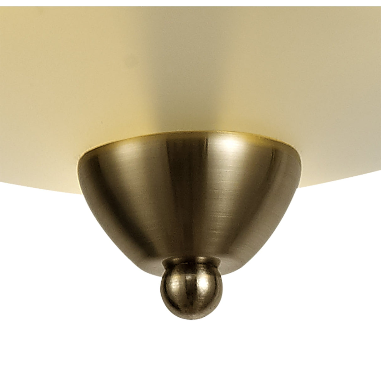 Antique Brass & Frosted Glass 3-Light Ceiling Fixture