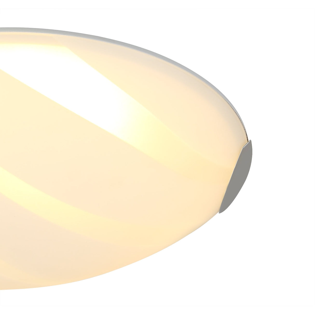 Modern Polished Chrome LED Ceiling Light, 30cm, 12W, 3000K Warm White, with Frosted Shade, 3-Year Warranty