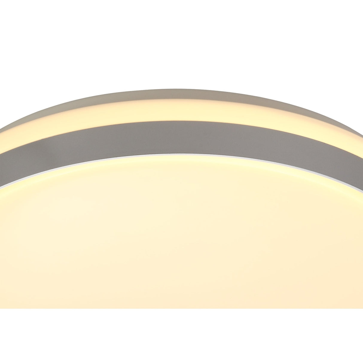 Ceiling Light 39cm, 24W LED, 3-Step Dimmable, 3000K Warm White, 1000lm, IP44, Silver/White Acrylic, 3-Year Warranty