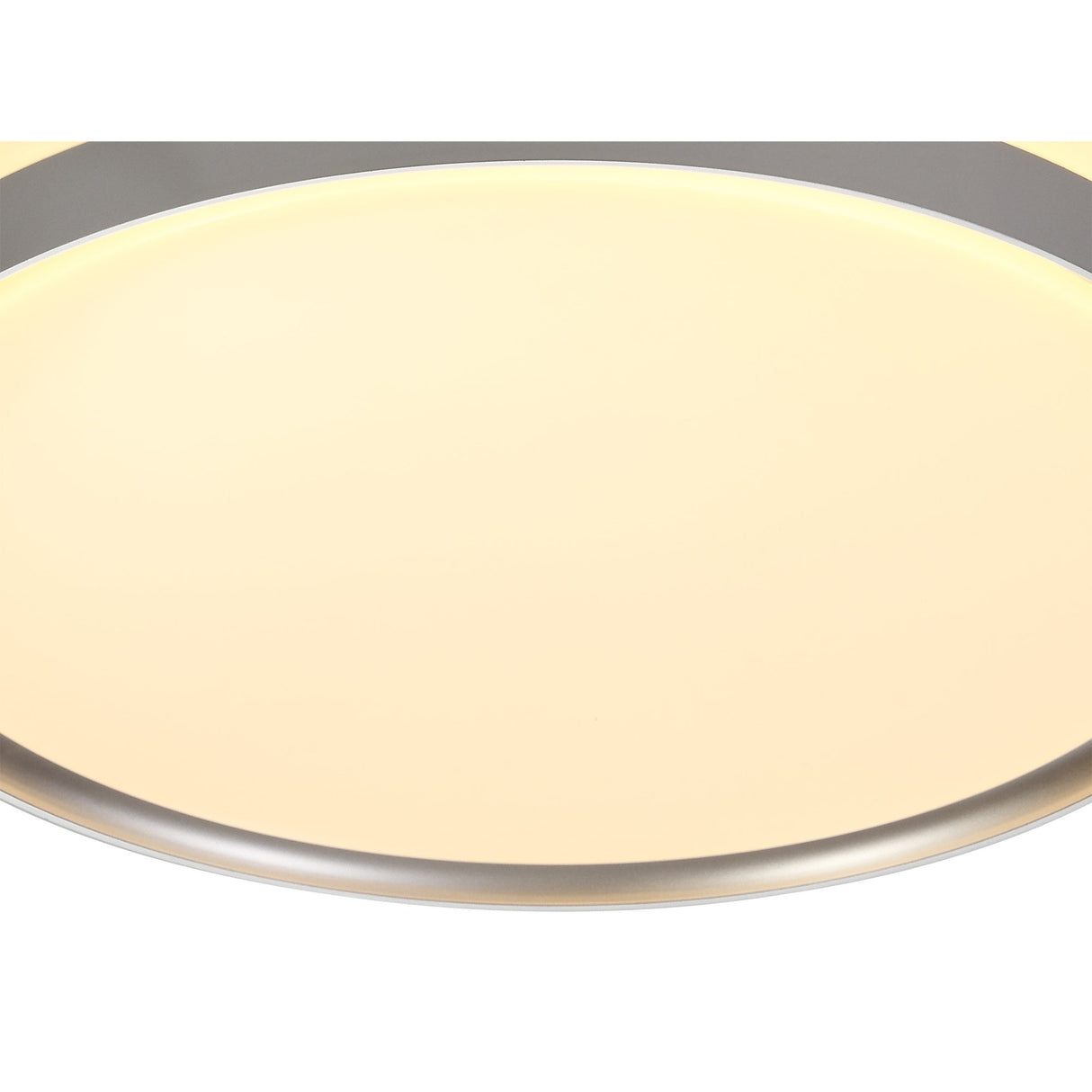 Ceiling Light 39cm, 24W LED, 3-Step Dimmable, 3000K Warm White, 1000lm, IP44, Silver/White Acrylic, 3-Year Warranty