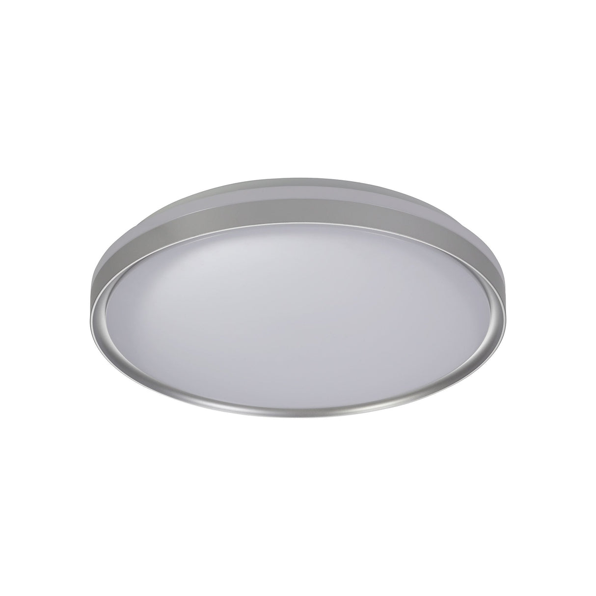 Modern 48cm Ceiling Light, 36W LED with 3-Step Dimming, Warm White 3000K, IP44 Rated, Silver/White Finish, 3-Year Warranty
