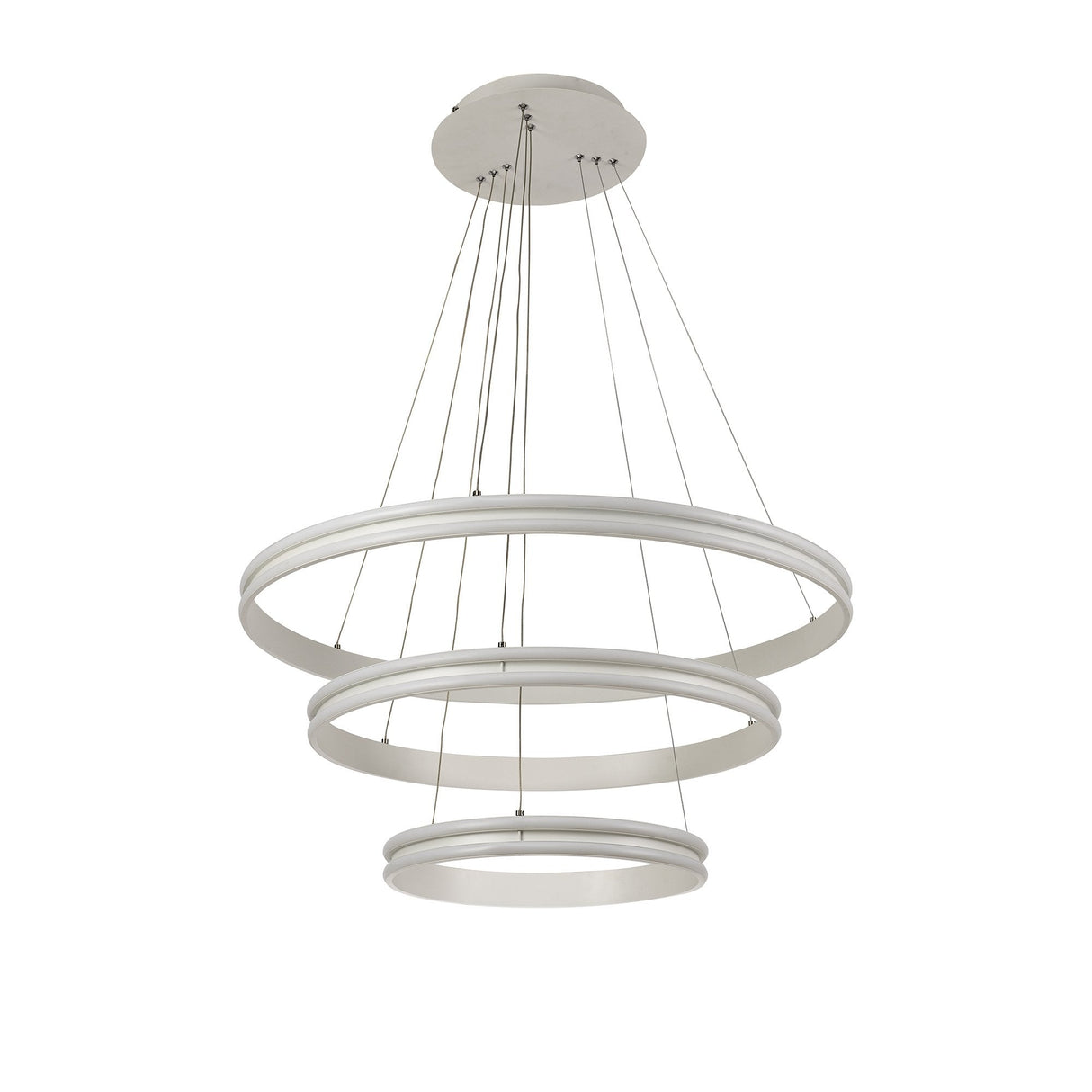 Contemporary 3-Tier LED Pendant Light, 4000K, 5470 Lumens, Matt White, Dimmable, 3-Year Warranty