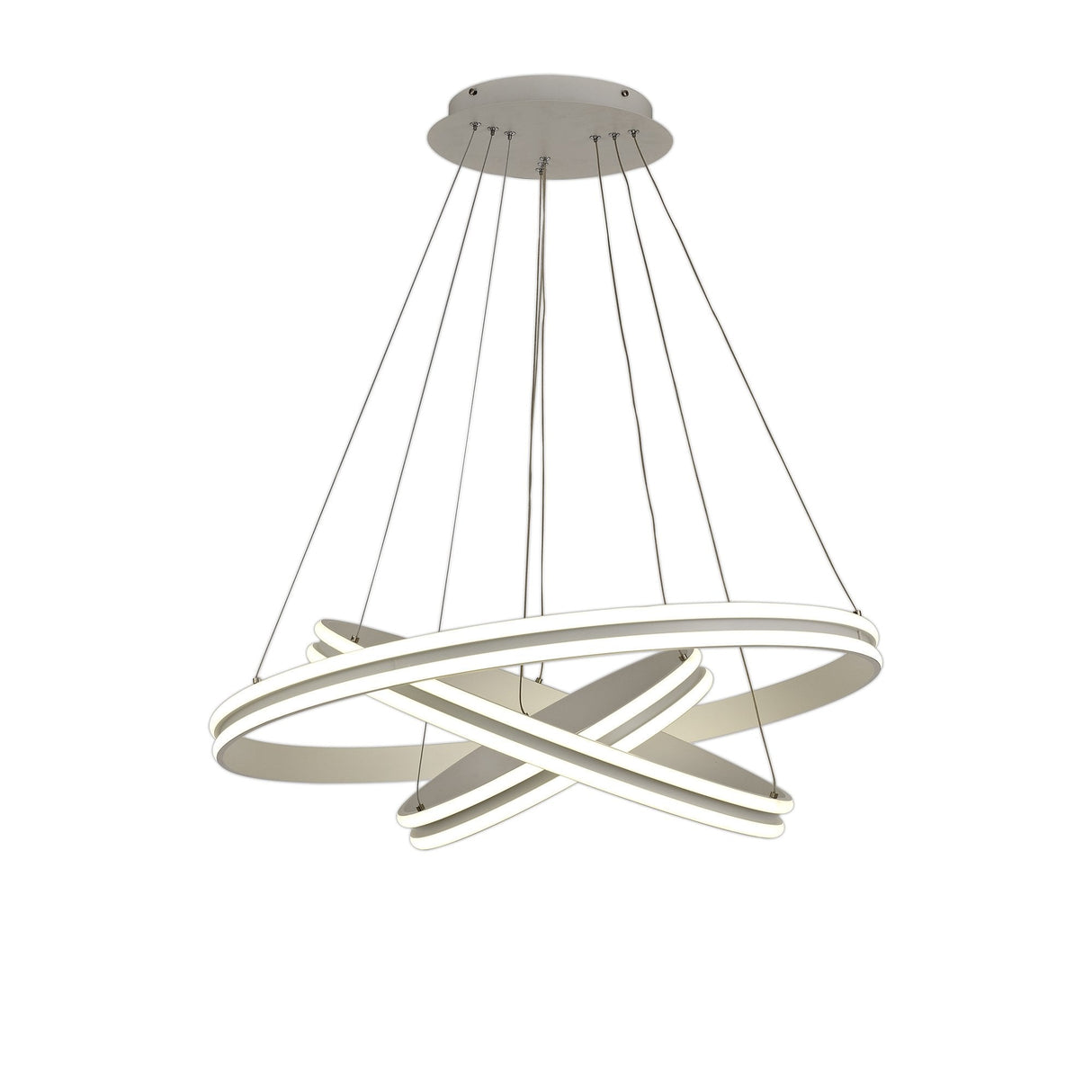 Contemporary 3-Tier LED Pendant Light, 4000K, 5470 Lumens, Matt White, Dimmable, 3-Year Warranty