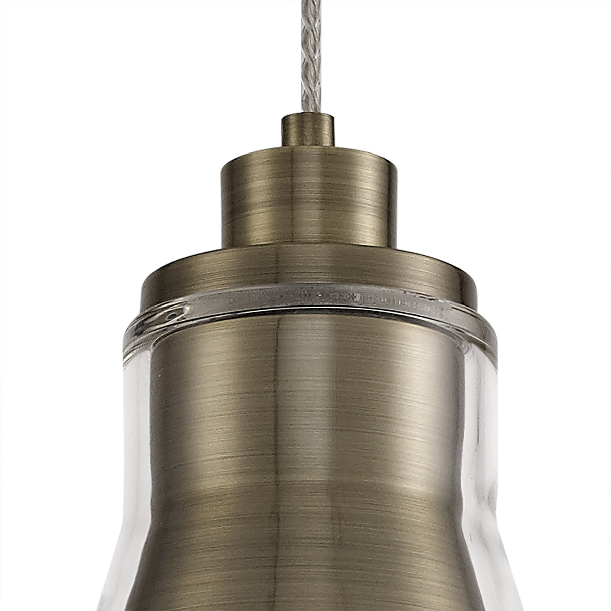 Antique Brass Pendant Light with Clear Glass Shade