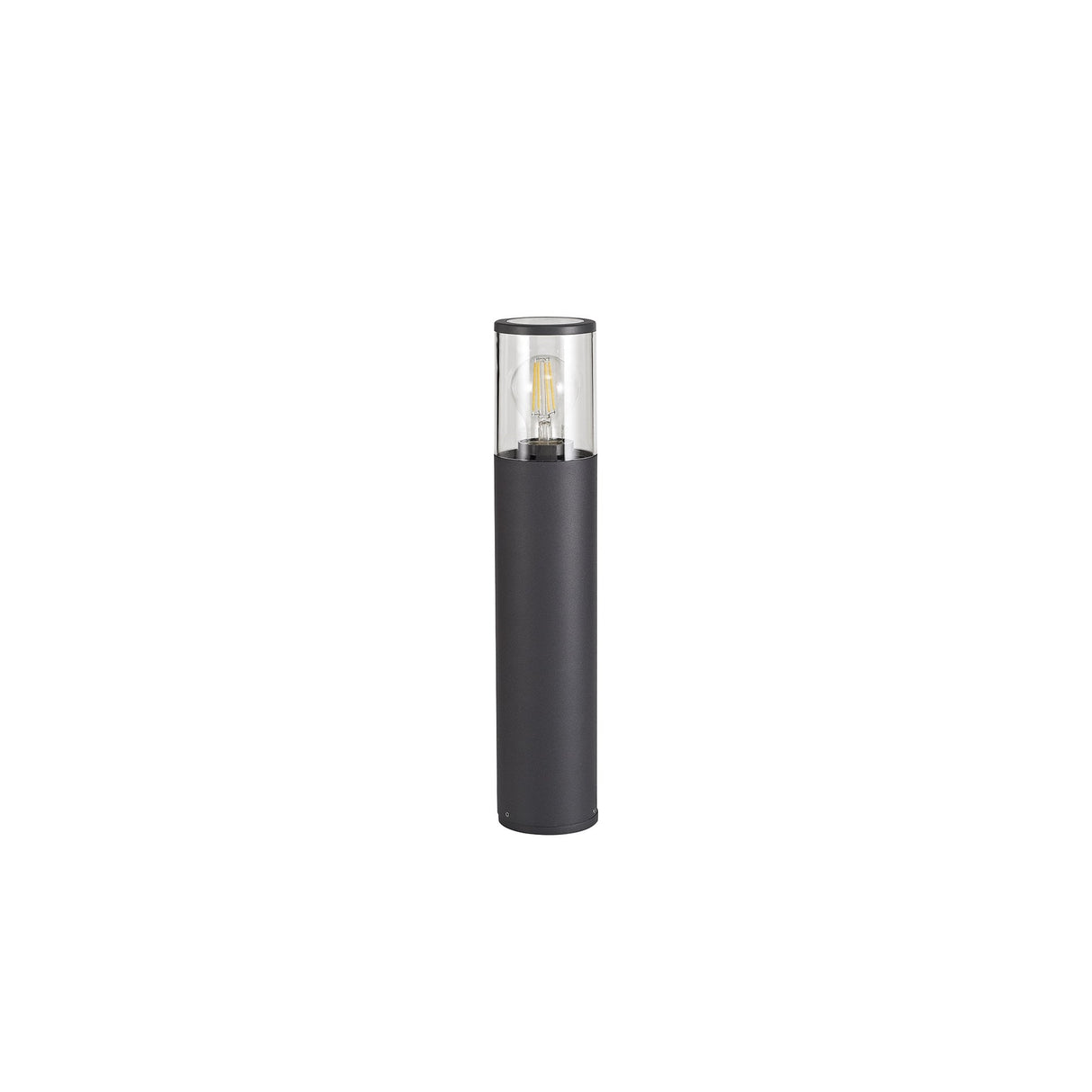 Modern Outdoor Post Lamp - 45cm, E27, IP54, Anthracite/Clear, 2-Year Warranty