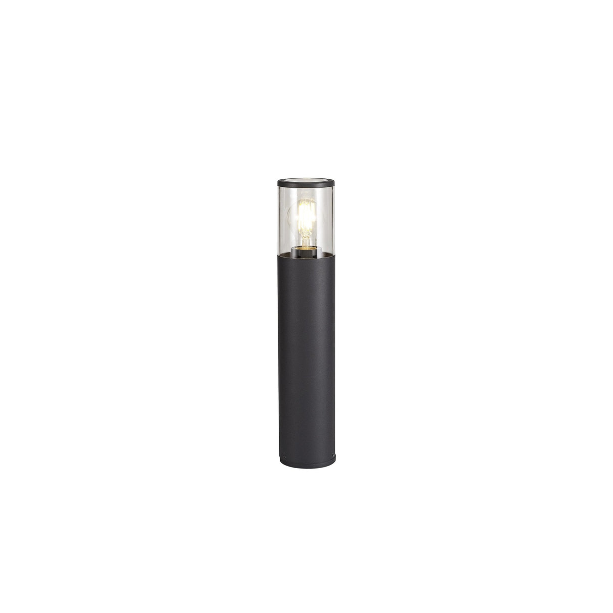 Elegant 45cm Anthracite Outdoor Post Lamp with Smoked Glass Shade and 2-Year Warranty