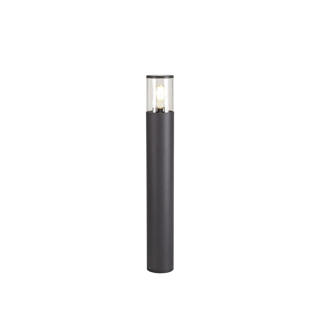 Anthracite 65cm Outdoor Post Light, Smoked Shade, E27 IP54, 2-Year Warranty
