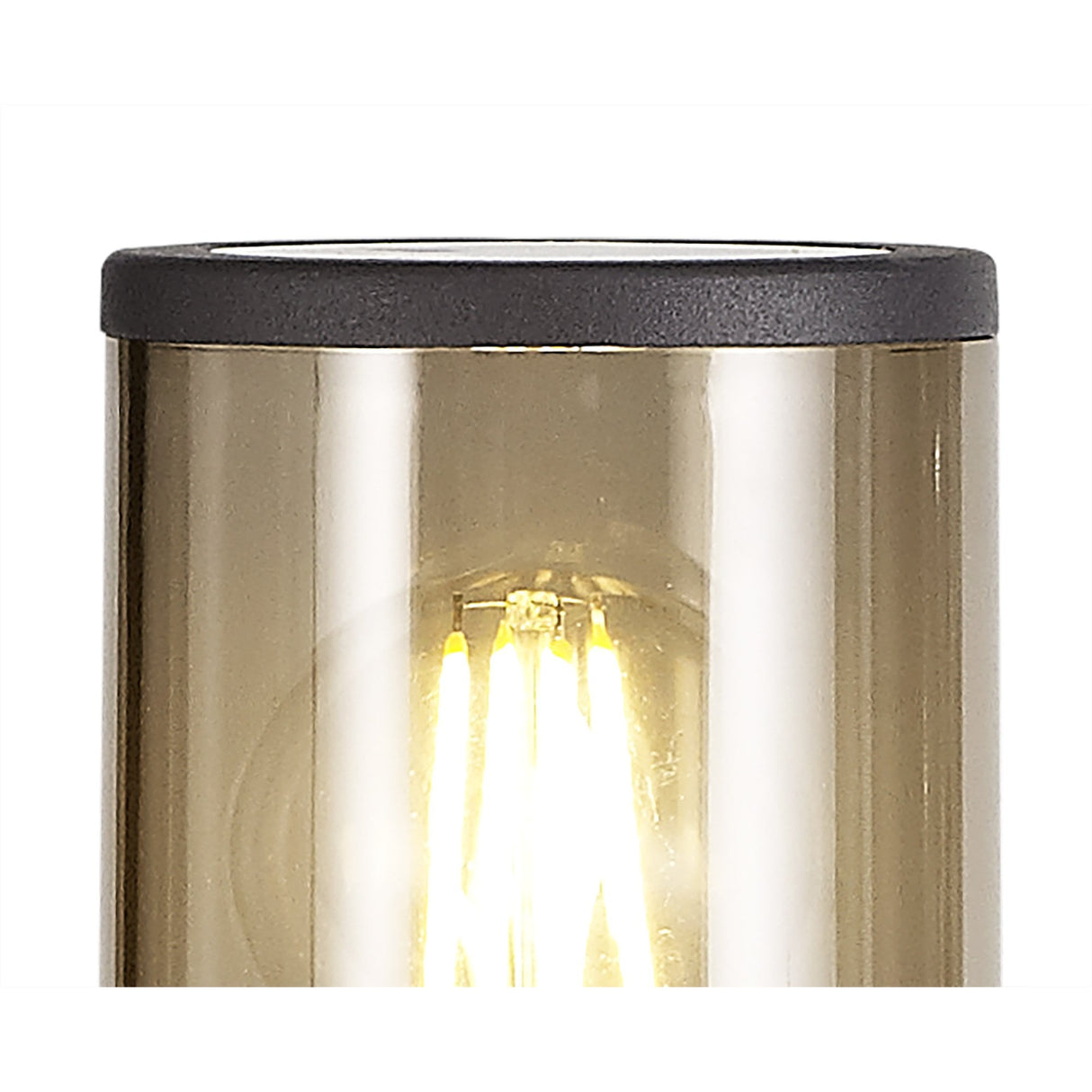 Anthracite 65cm Outdoor Post Light, Smoked Shade, E27 IP54, 2-Year Warranty