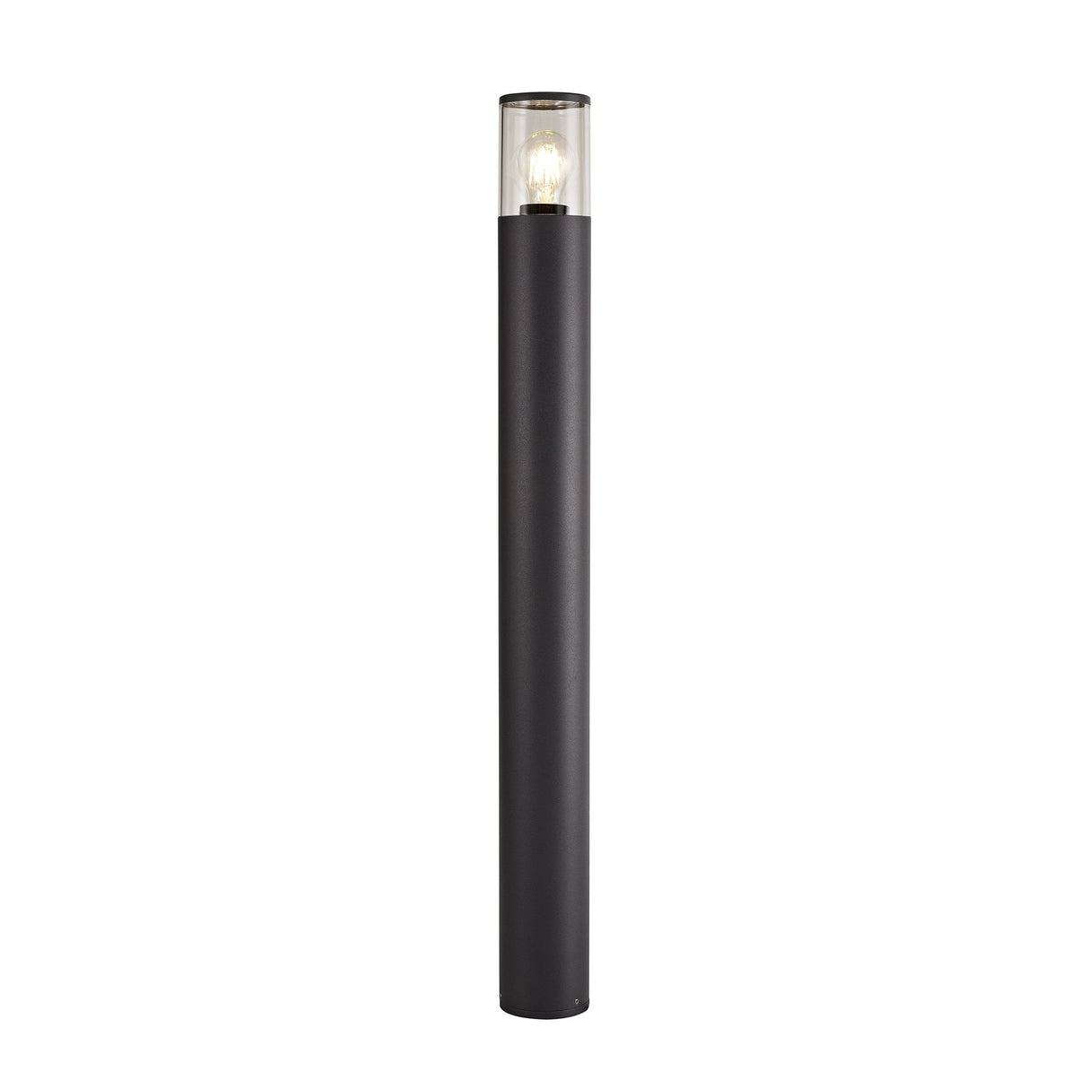 Outdoor Modern Anthracite Post Lamp, 90cm, Smoked Glass, E27 Socket, IP54 Rating