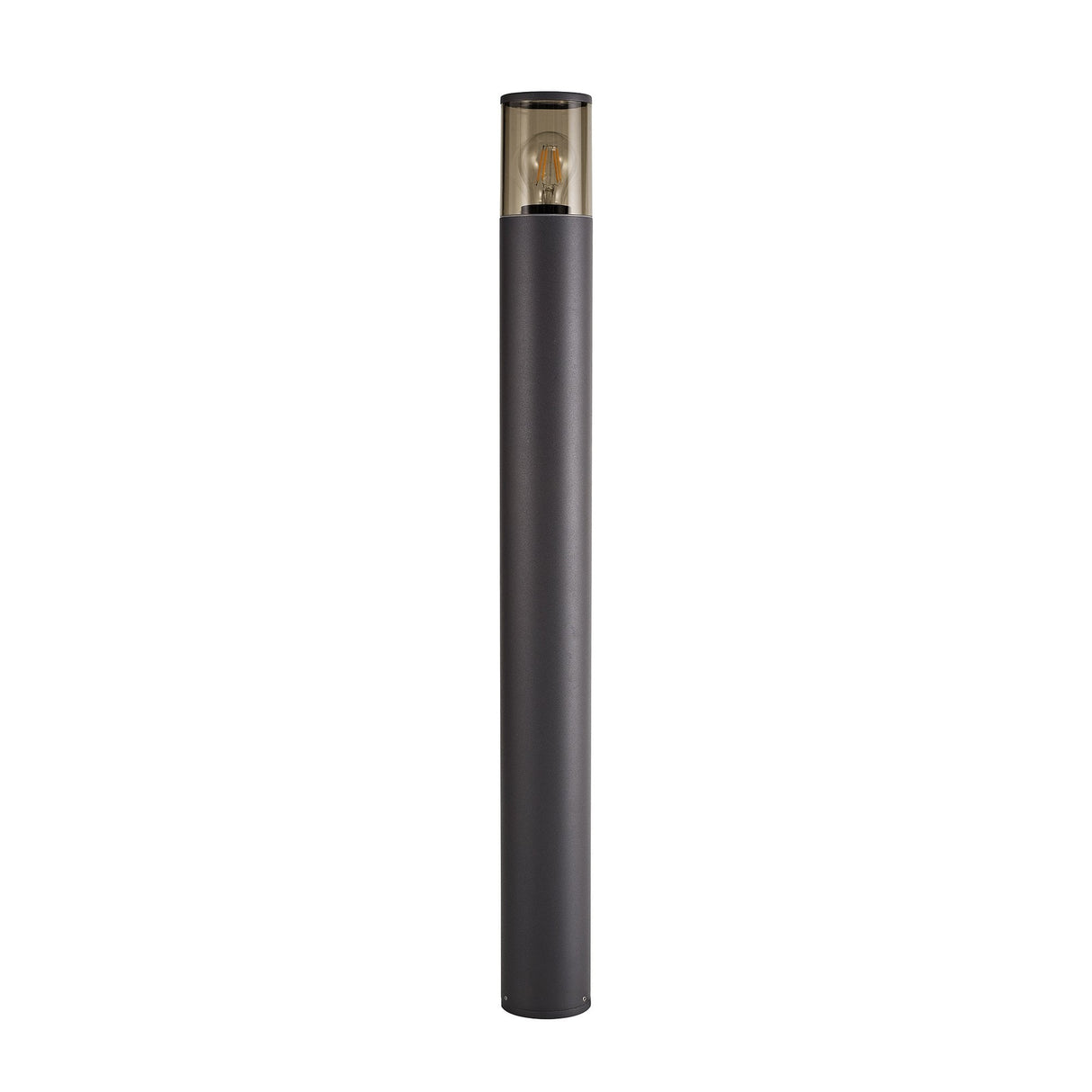 Outdoor Modern Anthracite Post Lamp, 90cm, Smoked Glass, E27 Socket, IP54 Rating
