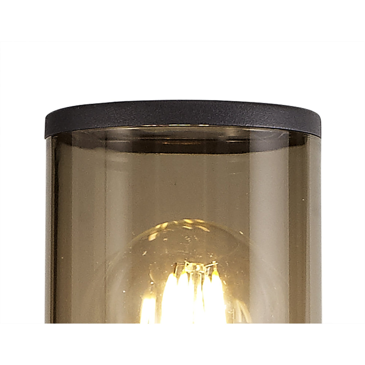 Outdoor Modern Anthracite Post Lamp, 90cm, Smoked Glass, E27 Socket, IP54 Rating