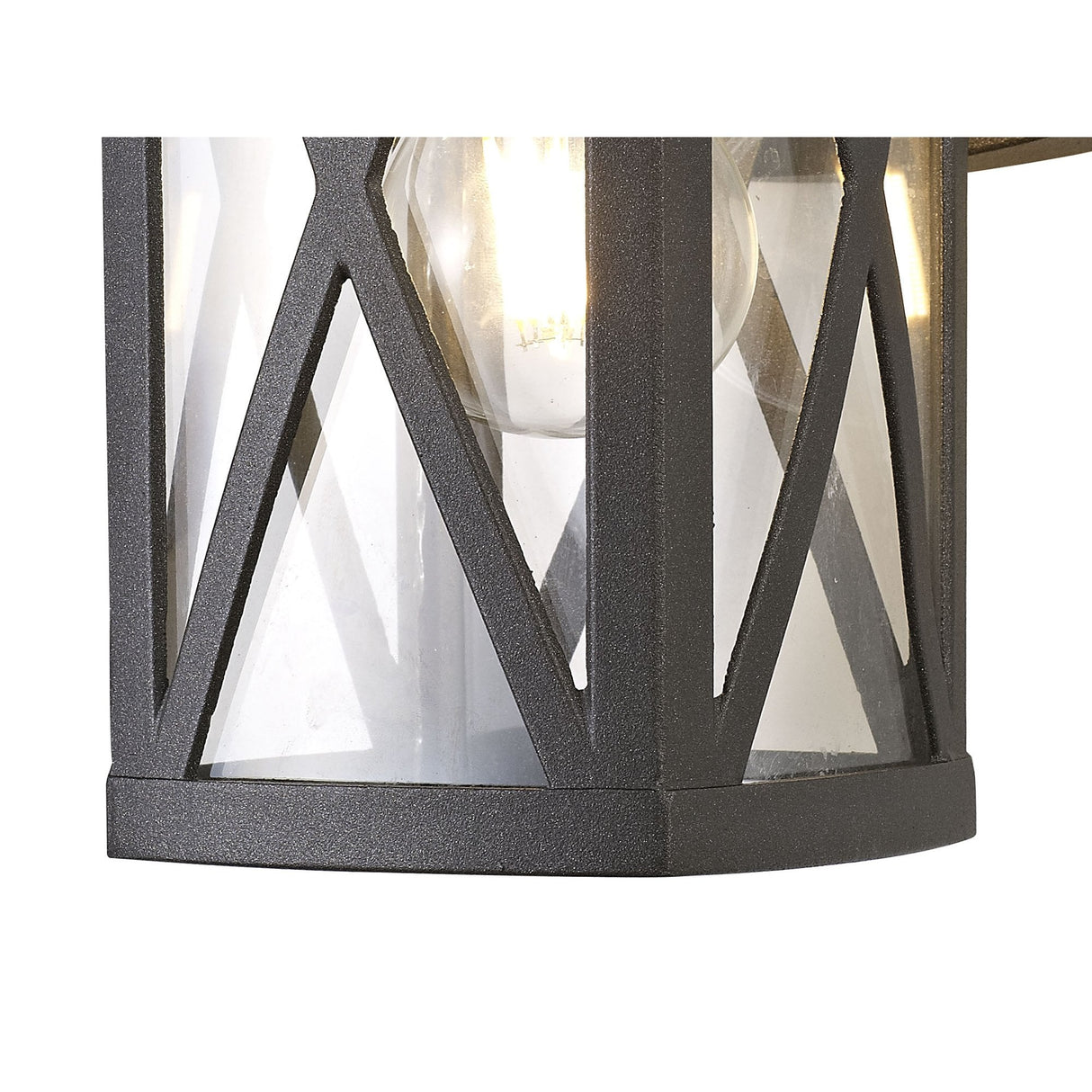 Anthracite Criss Cross Outdoor Wall Light with Clear Glass, E27, IP54