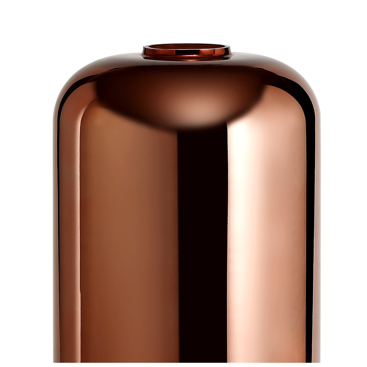 Elegant Copper and Clear Cylinder Glass Lamp, 16cm Diameter