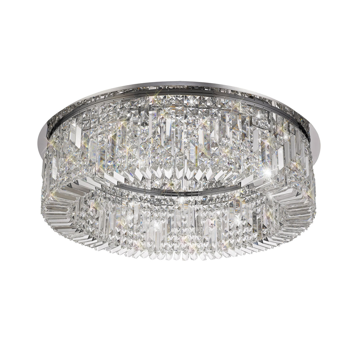 Elegant 12-Light Crystal Round Chandelier, Polished Chrome Finish