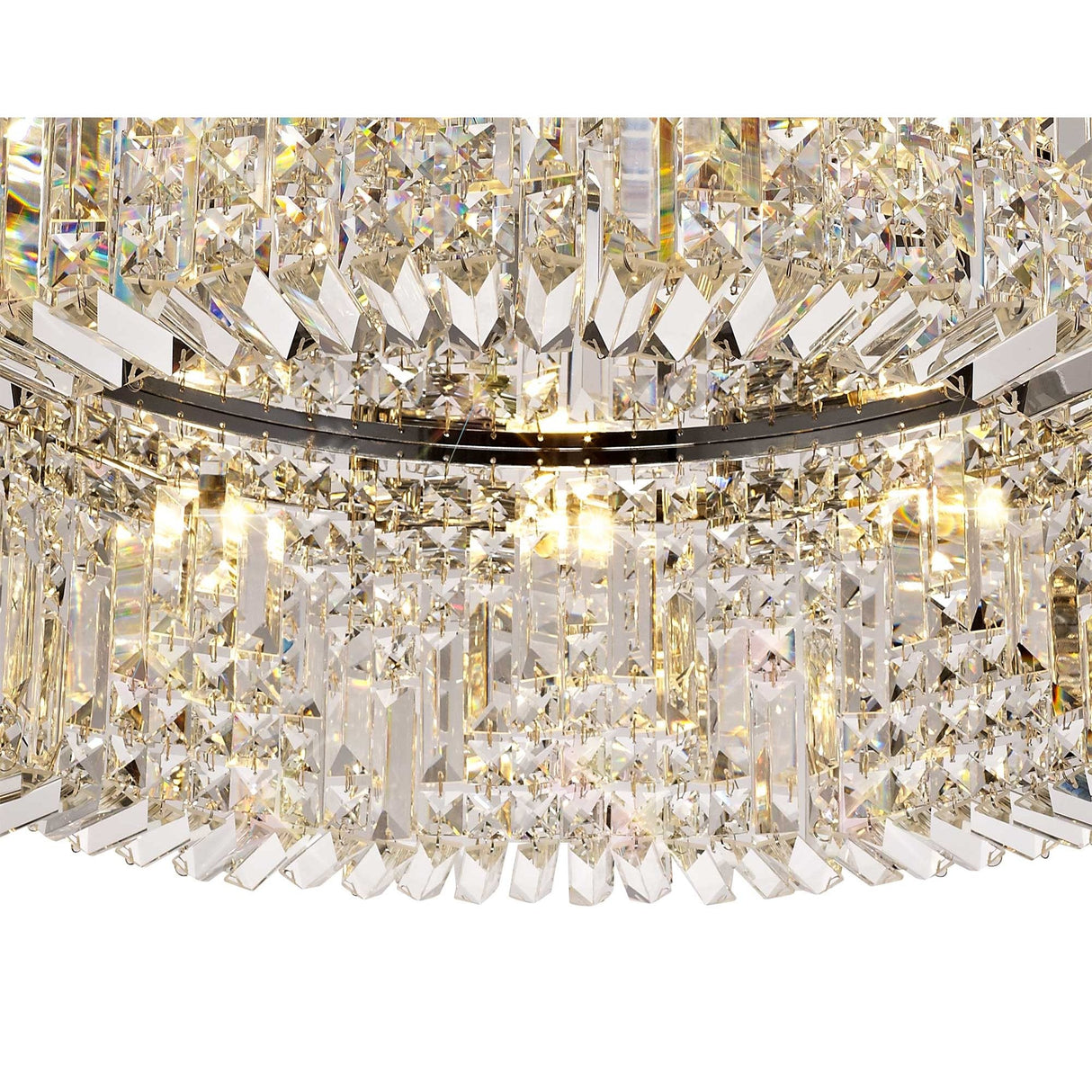 Elegant 12-Light Crystal Round Chandelier, Polished Chrome Finish