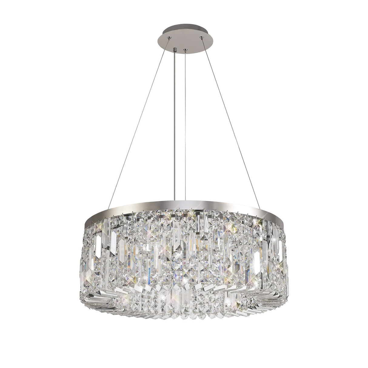 Elegant 60cm Crystal Chandelier, 8 Light, Polished Chrome Finish