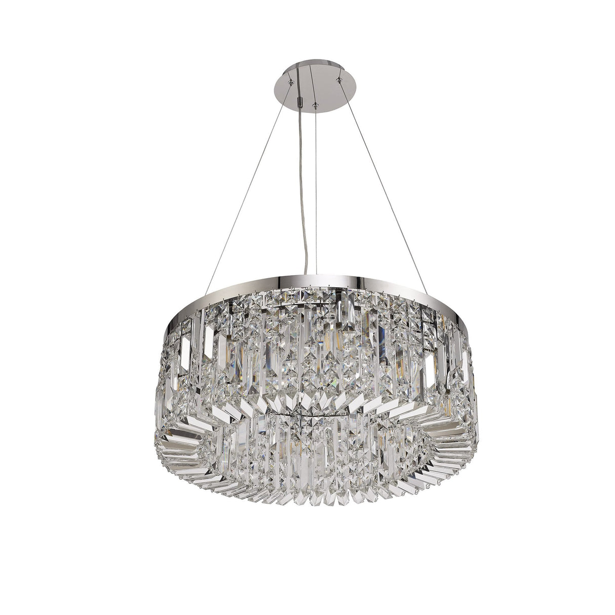 Elegant 60cm Crystal Chandelier, 8 Light, Polished Chrome Finish