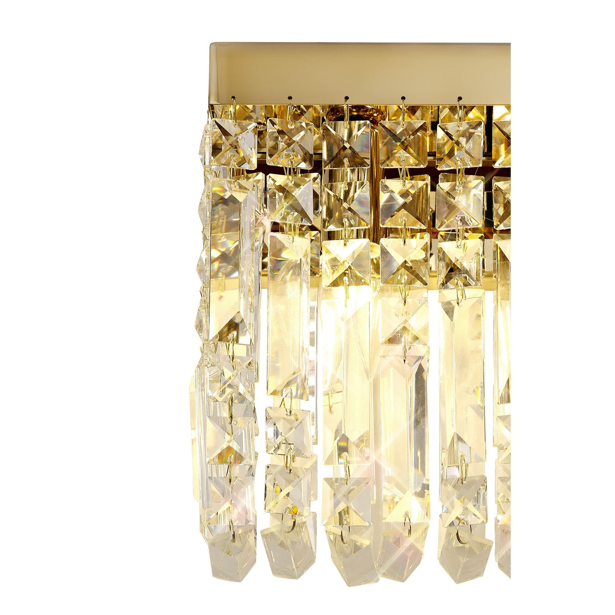 Elegant Gold and Crystal 2-Light Wall Sconce, E14-Compatible