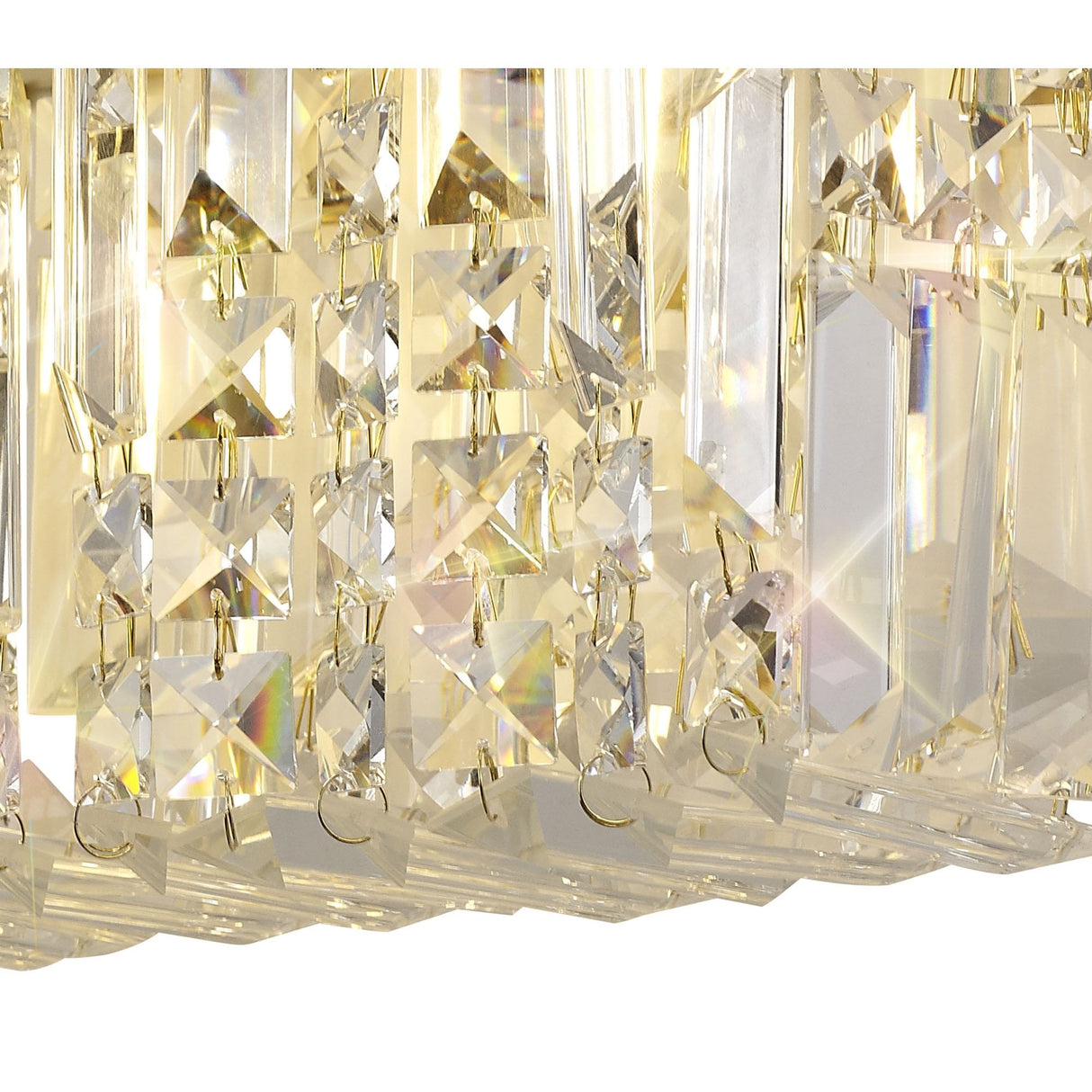 Elegant Gold and Crystal 2-Light Wall Sconce, E14-Compatible