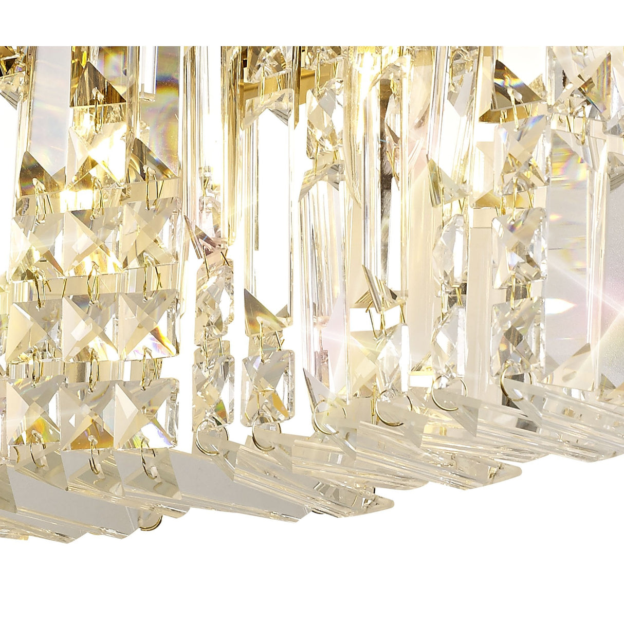 Elegant 3-Light Gold and Crystal Wall Lamp, Large Rectangular Design