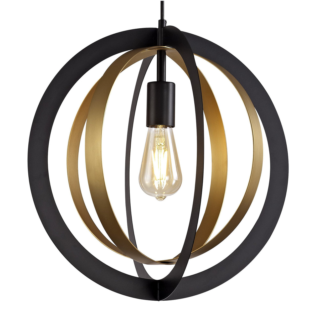 Modern Elegance Pendant Light, Black & Satin Gold, E27 Fitting