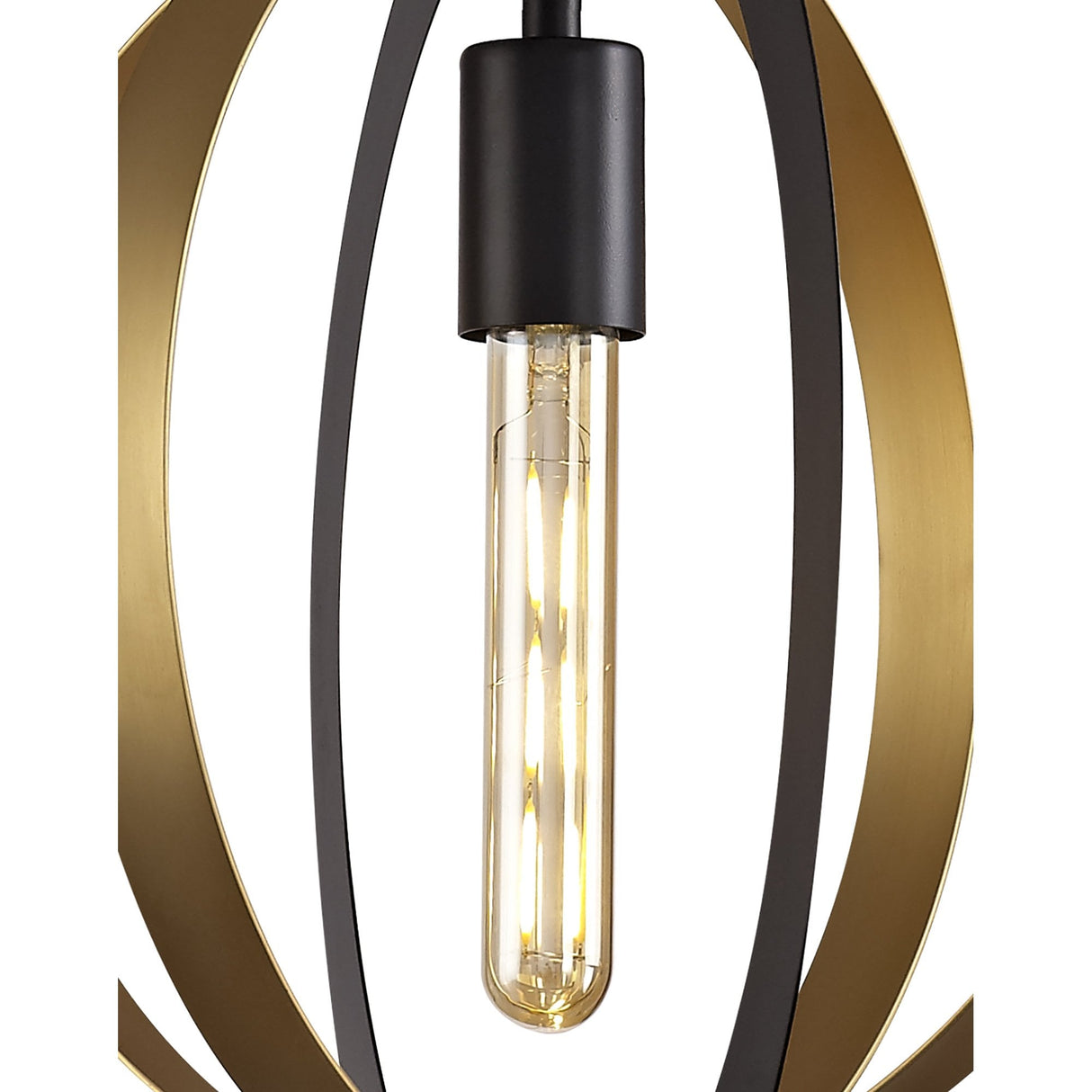 Modern Elegance Pendant Light, Black & Satin Gold, E27 Fitting
