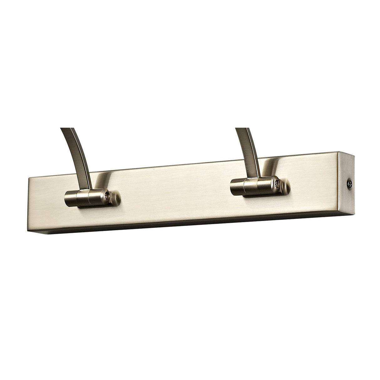 Satin Nickel Double Arm LED Wall Lamp with Frosted Shade, 38cm