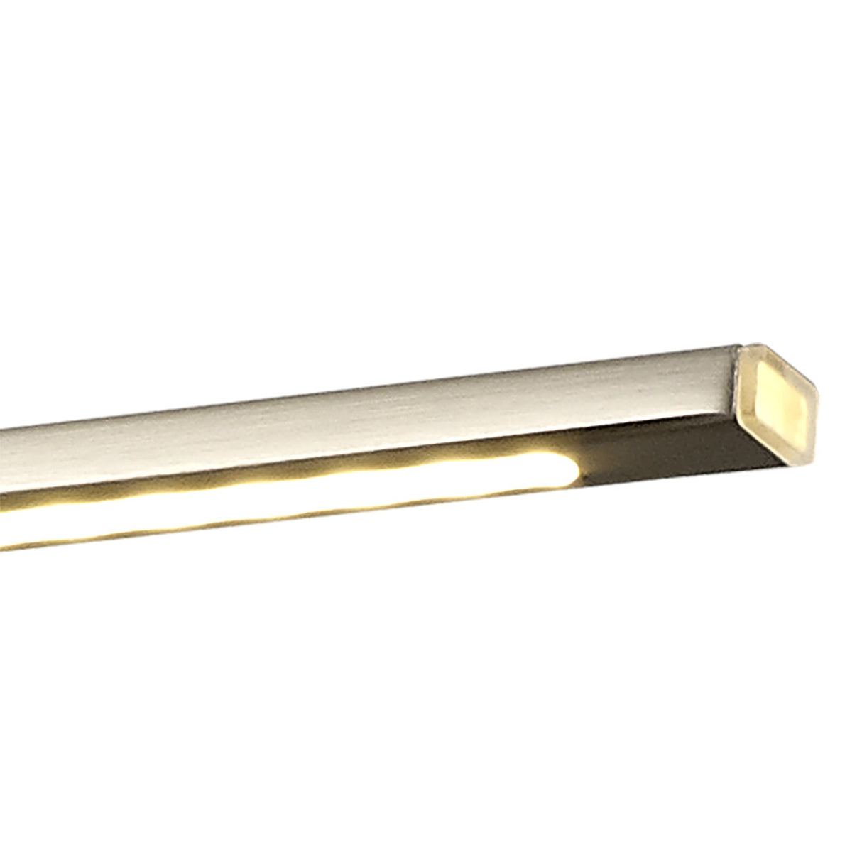 Satin Nickel Double Arm LED Wall Lamp with Frosted Shade, 38cm
