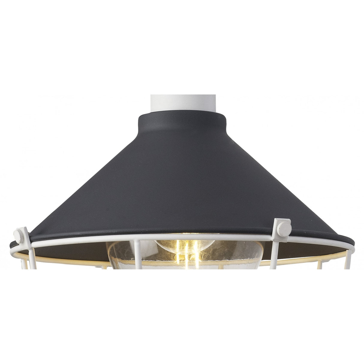 Modern Anthracite & White Semi-Flush Ceiling Light with Clear Shade, E27, IP65, 2-Year Warranty